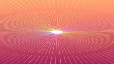 Radyal güneş patlaması simetrik ışık yatay döngü animasyonu 4K video