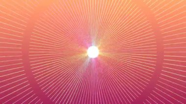Radyal güneş patlaması simetrik ışık yatay döngü animasyonu 4K video