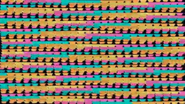 Vintage neon ızgara hipnotik renkli 4K video animasyonsuz döngü