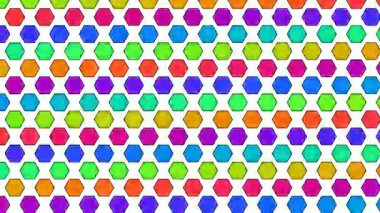 Titreyen altıgen tapınak animasyonu hareket halindeki geometrik Asya mozaiğiyle