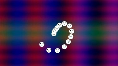 Gökkuşağı hareketi ve renkli ifade döngüsüyle dinamik emoji yüz animasyonu