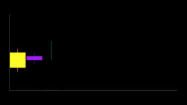 Dinamik parlayan çubuklar ve dijital piyasa hareketleriyle neon finansal tablo animasyonu