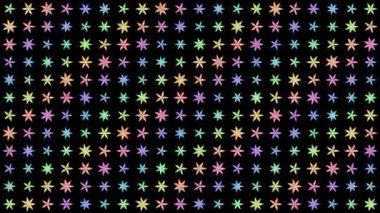 Yumuşak hareket ve simetrik akışla Pastel geometrik çiçek ızgarası animasyonu