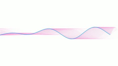 Beyaz arkaplanda soyut hareket ile çift akış dalga animasyonu