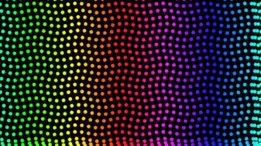 Titreşen kaleydoskopik ejderha pullarıyla simetrik gökkuşağı geometrik karo animasyonu