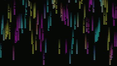 Matris biçimli gökkuşağı sorusu ikili kod efektli animasyon işareti