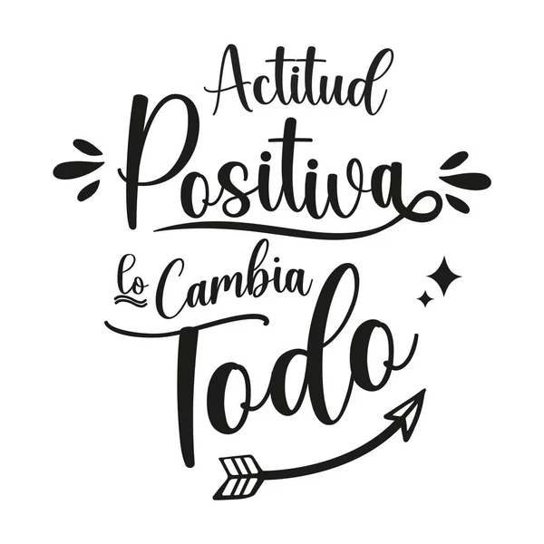Pozitif tutum her şeyi değiştirir. İspanyol harfleri, el yazısı. pozitif ifadeler.
