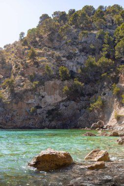 Güzel Mayorka Koyu, Cala Blanca, Mayorka. Yüksek kalite fotoğraf