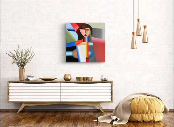 Kızgın kadını tuvale yağlı boya.