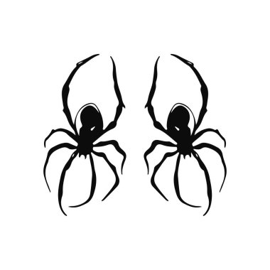 İki siyah örümceğin vektör silueti
