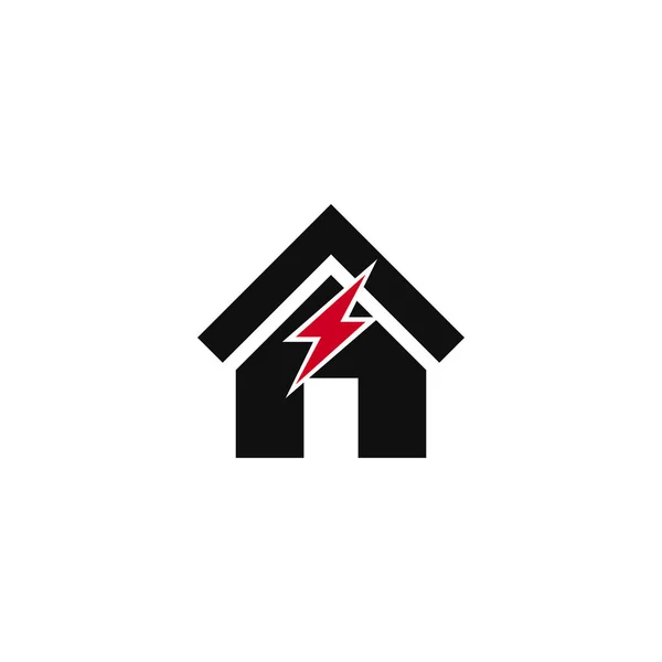 House Logo Vector Lightning — Stock Vector