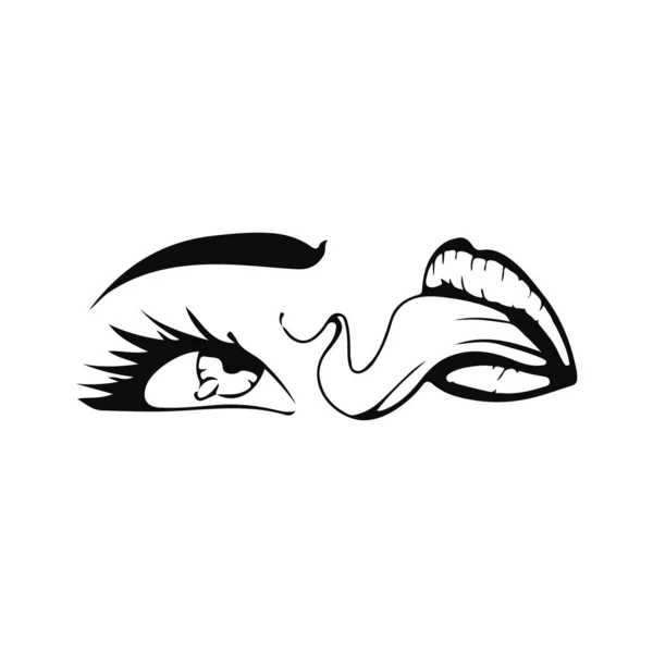 Eye Mouth Illustration Vector — Stock Vector