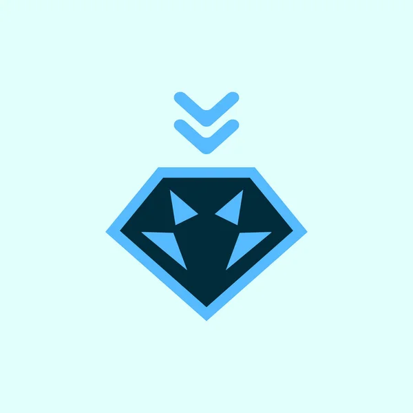 Concepto Vector Logo Diamante Azul — Archivo Imágenes Vectoriales