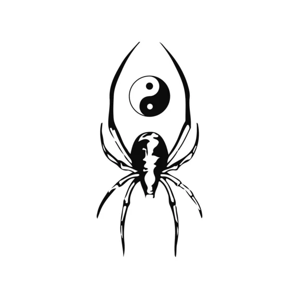 Spider Vector Yin Yang Symbol — Stockový vektor