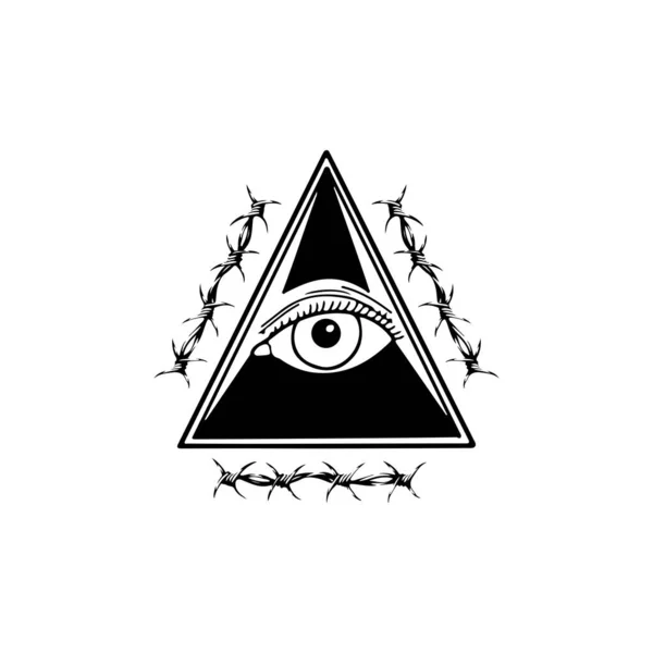 Concetto Simbolo Triangolo Con Occhio Solo — Vettoriale Stock