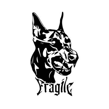 vahşi köpek kafası siluet çizim vektörü