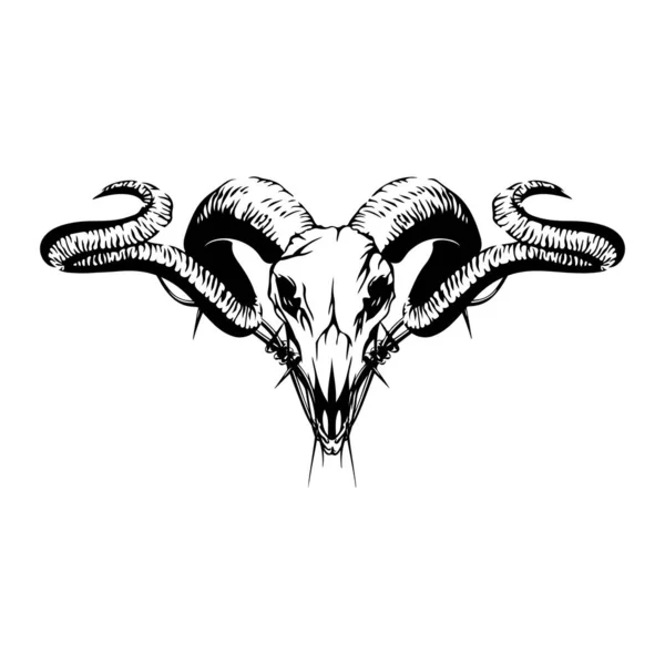 Goat Skull Illustration Vector Concept — Stock Vector