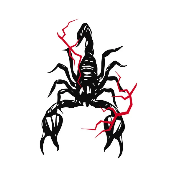 Illustrazione Vettoriale Del Concetto Silhouette Dello Scorpione — Vettoriale Stock
