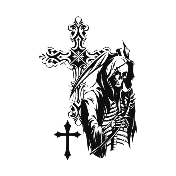 Ангел Смерти Символом Креста — стоковый вектор
