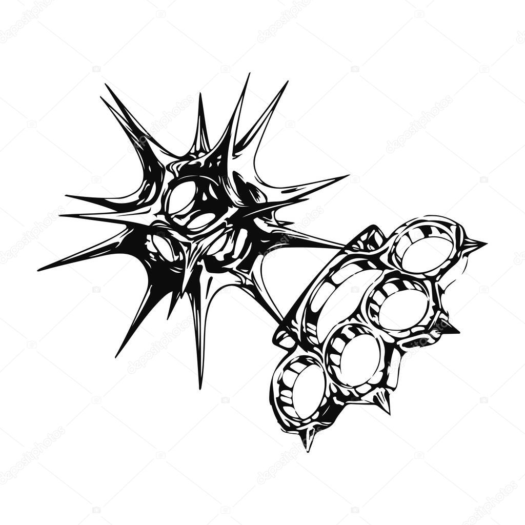 Brass knuckle concept illustration vector