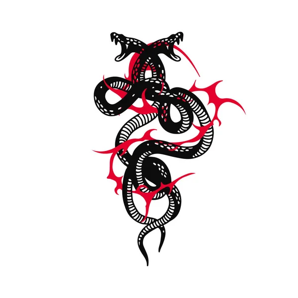 Vektor Illustration Von Zwei Schlangen Konzept — Stockvektor