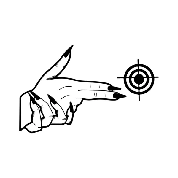 Vector Illustration Hand Target — Stock Vector