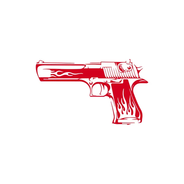 Vektorová Ilustrace Siluety Střelné Zbraně — Stockový vektor
