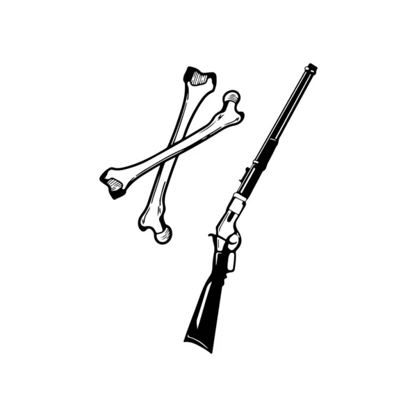 Ilustrace Vektorů Kostí Zbraní — Stockový vektor