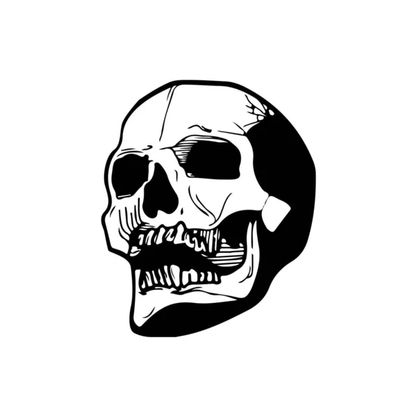Detaillierte Skull Silhouette Vektor Illustration — Stockvektor