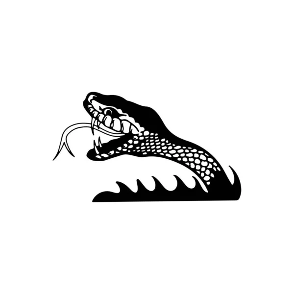 Conceito Ilustração Vetor Cabeça Serpente — Vetor de Stock