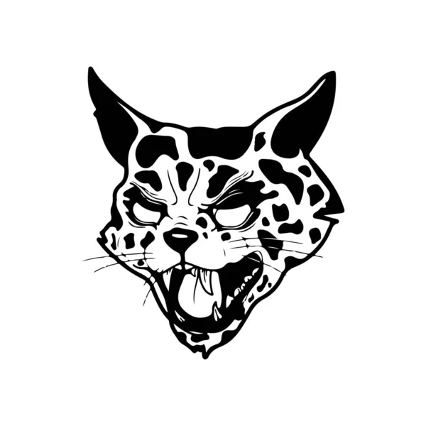 Vector Illustration Angry Cheetah Head — Stock Vector