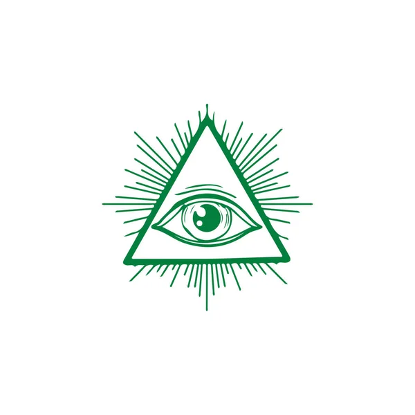 Vektor Symbol För Triangeln Med Öga — Stock vektor