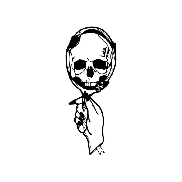 Ilustración Vectorial Cráneo Con Las Manos — Archivo Imágenes Vectoriales