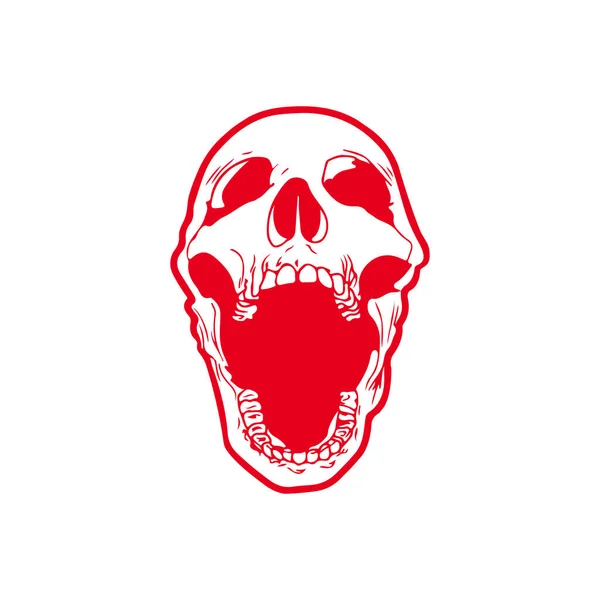 Ilustración Vectorial Cráneo Rojo — Archivo Imágenes Vectoriales