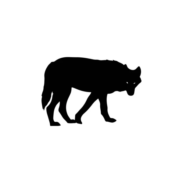 Vector Illustrator Silhouette Wolf — Stock Vector