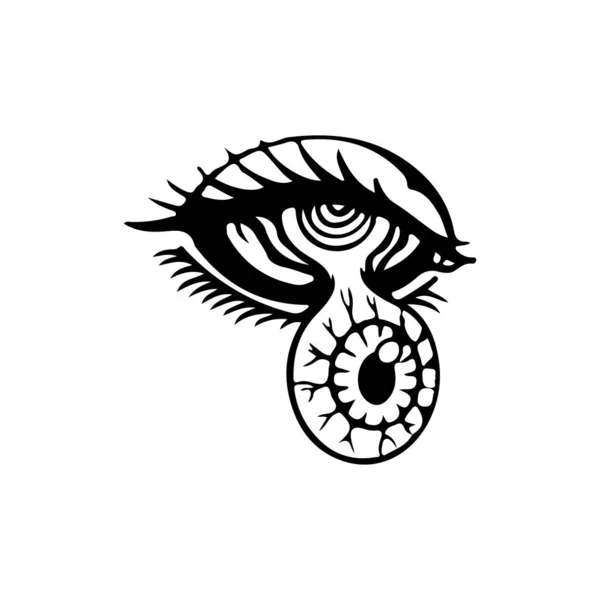Illustrazione Vettoriale Bulbo Oculare Spaventoso — Vettoriale Stock