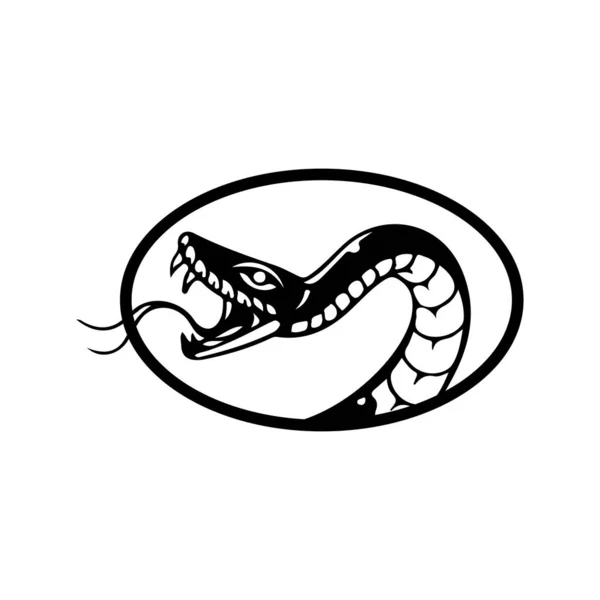 Ilustración Vectorial Una Serpiente Con Círculo — Vector de stock