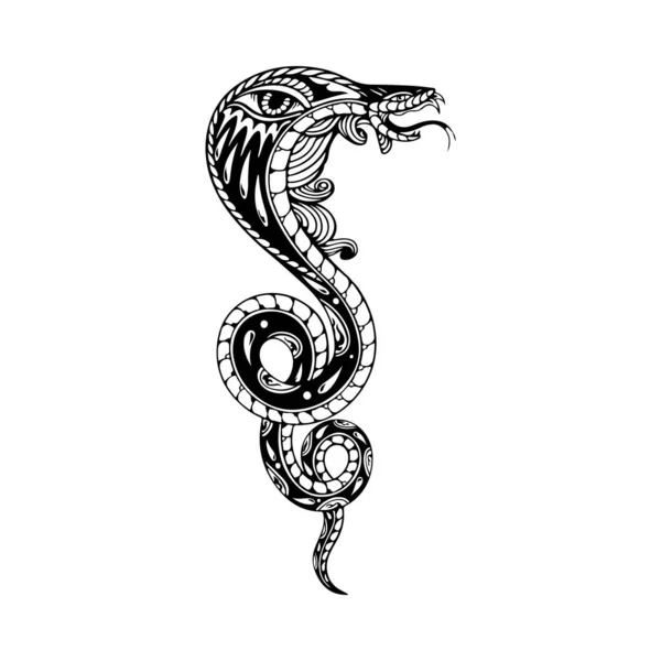 Vektor Illustration Des Cobra Snake Tattoo Konzepts — Stockvektor