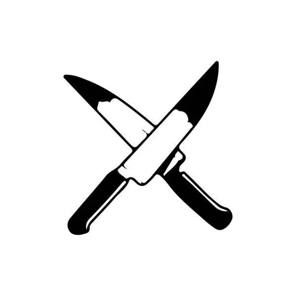 Vector Illustration Two Knives Concept —  Vetores de Stock