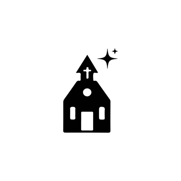 Vector Ilustración Del Concepto Silueta Iglesia — Vector de stock