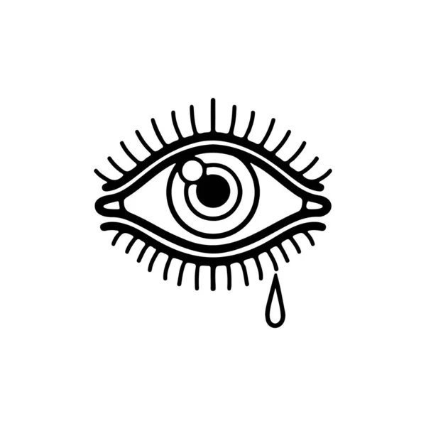Weinen Auge Symbol Vektor Illustration — Stockvektor