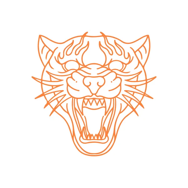 Linienkonzept Tiger Head Vektor Illustration — Stockvektor