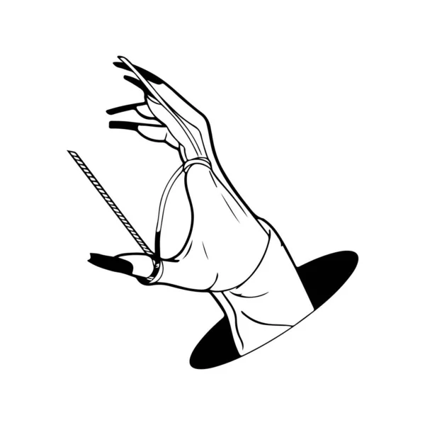 Vector Illustration Hand Rope — Stock Vector