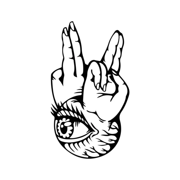 Oogbol Hand Vector Illustratie — Stockvector