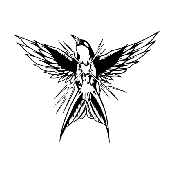 Ilustrație Vectorială Conceptului Pasăre Înghițită — Vector de stoc