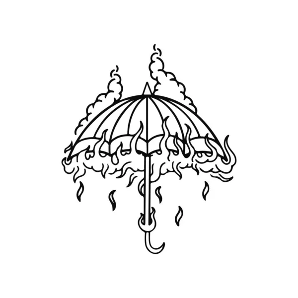 Illustration Vectorielle Concept Ligne Parapluie — Image vectorielle