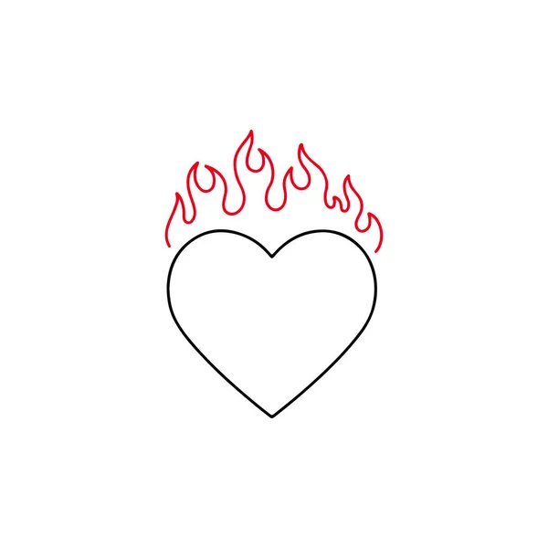 Векторна Ілюстрація Символу Серця Вогнем — стоковий вектор