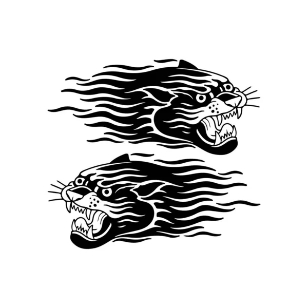 Illustration Vectorielle Deux Panthères Noires — Image vectorielle