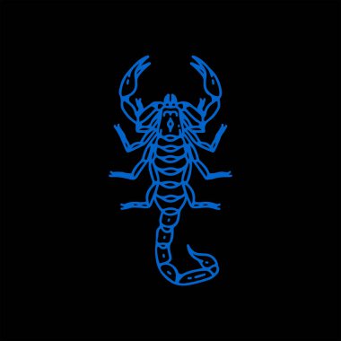 mavi akrep silueti vektör çizimi