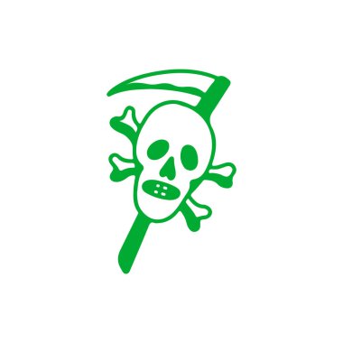 Bir kafatası ve tırpanın vektör çizimi